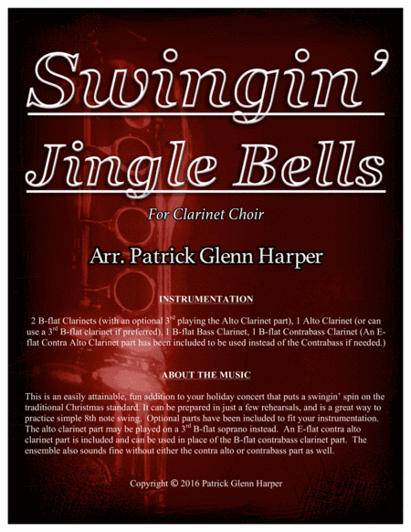 Swingin' Jingle Bells - for Clarinet Choir (arr. Patrick Glenn Harper)