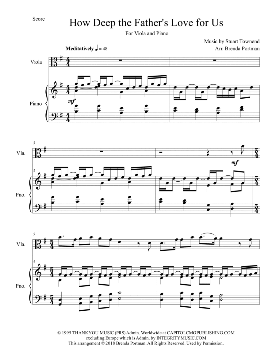 How Deep The Father's Love For Us (arr. Brenda Portman)