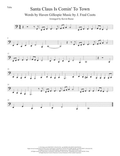 Santa Claus Is Comin' To Town (arr. Kevin Busse)
