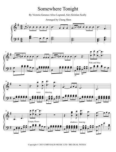 Somewhere Tonight (arr. Chang Shen)