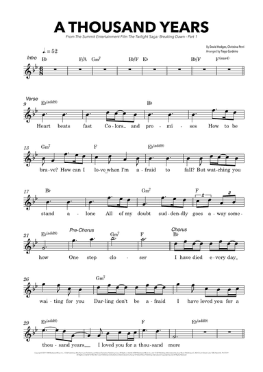 A Thousand Years (arr. Tiago Cordeiro)