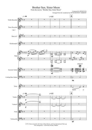 Brother Sun, Sister Moon (arr. Peter Rodney Hibbert)