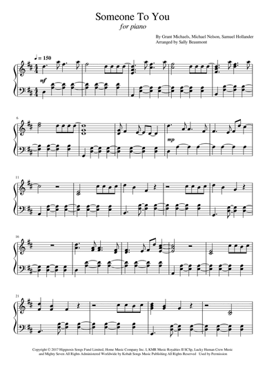 Someone To You (arr. Sally Beaumont)