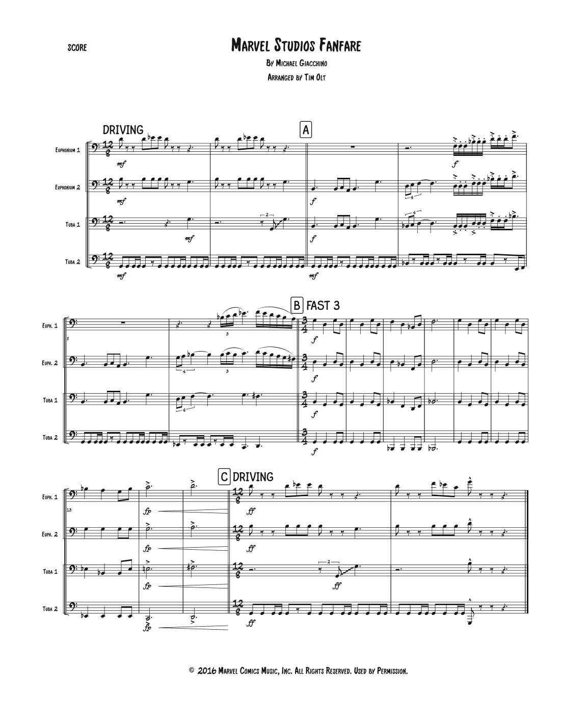 Marvel Studios Fanfare 3 (arr. Tim Olt)