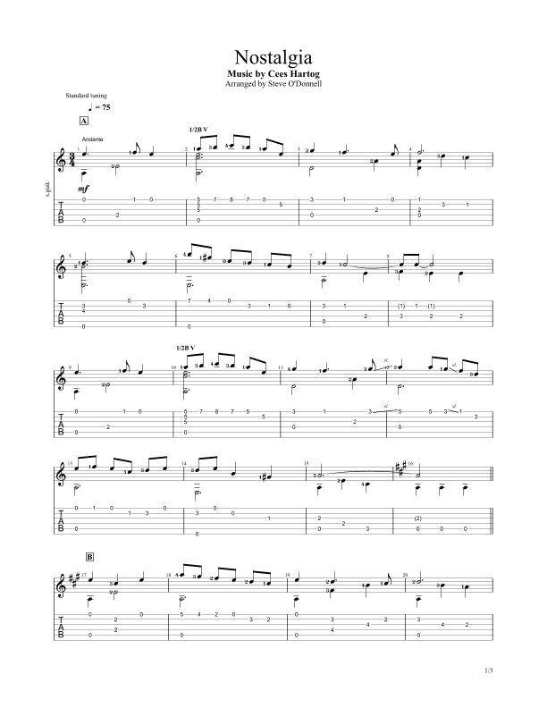 Nostalgia (arr. Steve O'Donnell)