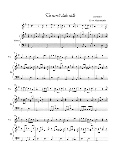 Tu scendi dalle stelle. Violino e pianoforte (arr. Ester Alessandrini)
