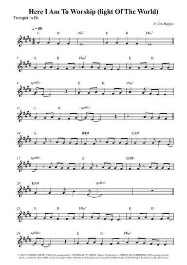 Here I Am To Worship (light Of The World) (arr. Wesley S. SIlva)