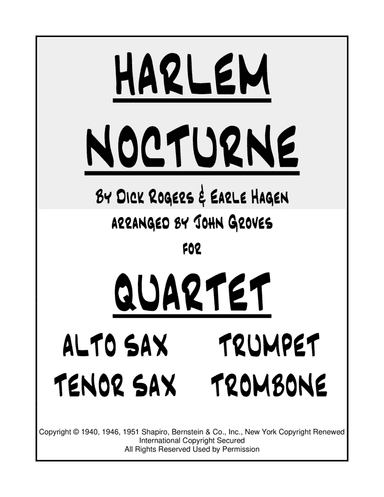 Harlem Nocturne (arr. John Groves)