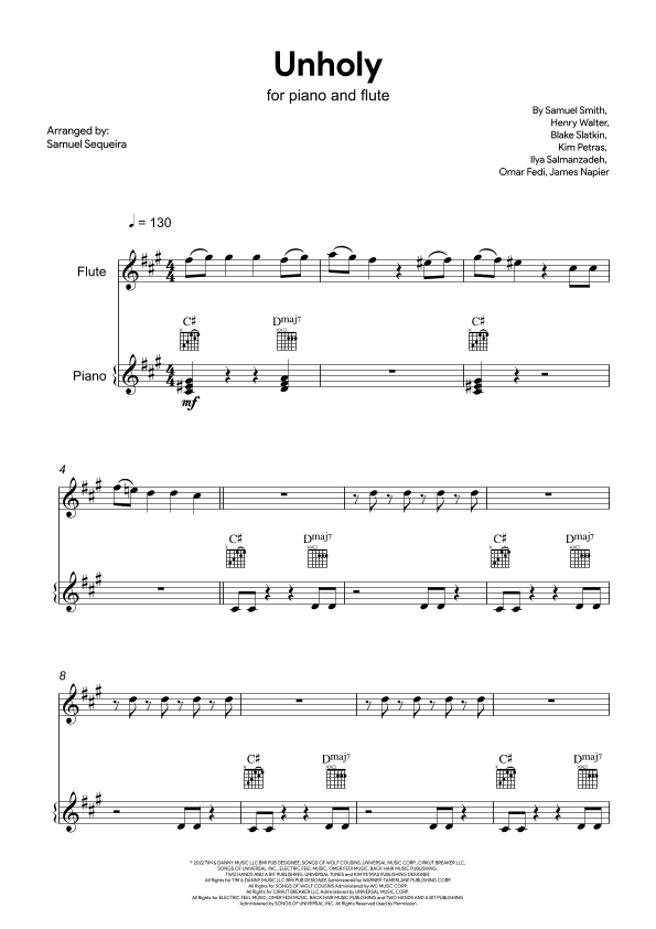 Unholy (arr. Samuel Sequeira)