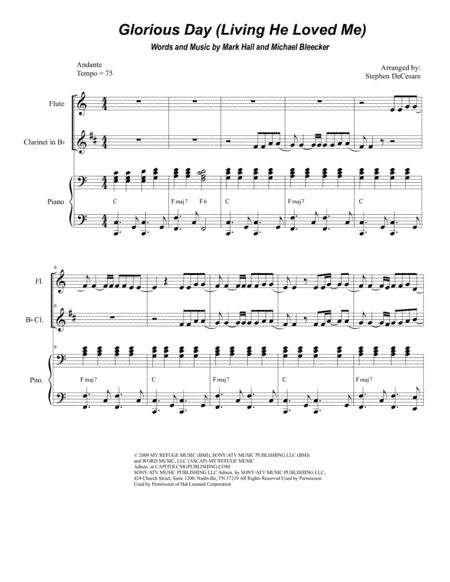 Glorious Day (Living He Loved Me) (arr. Stephen DeCesare)