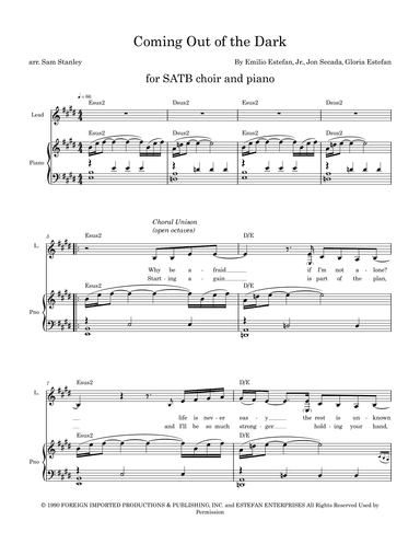 Coming Out Of The Dark (arr. Sam Stanley)