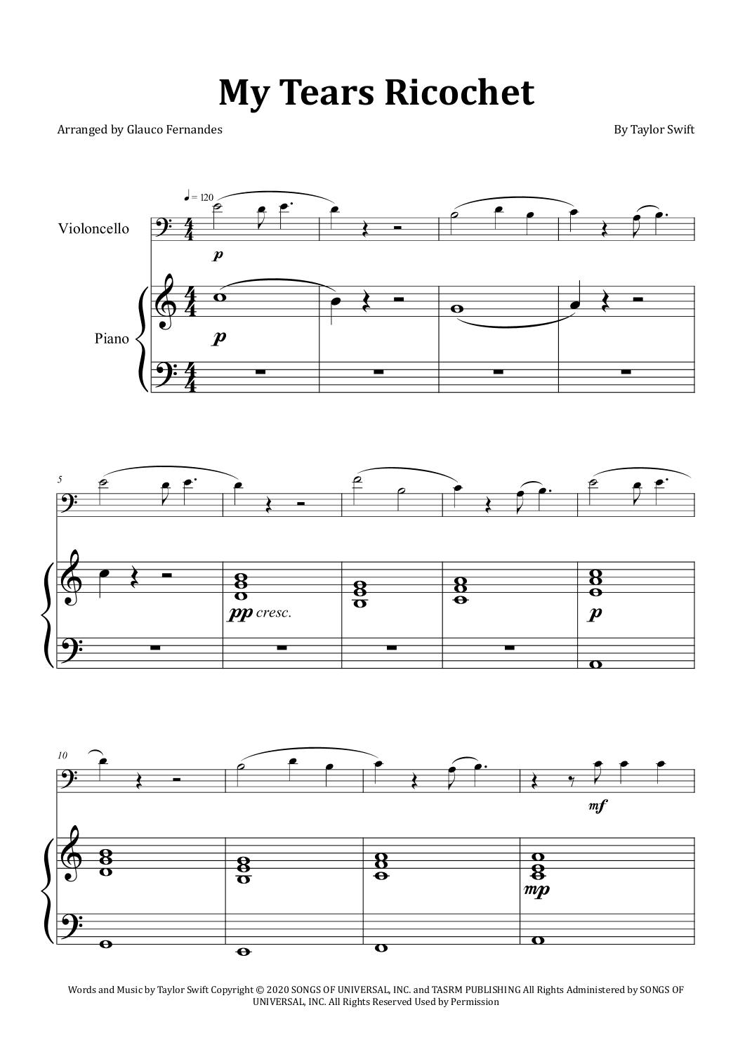 My Tears Ricochet (arr. Glauco Fernandes)