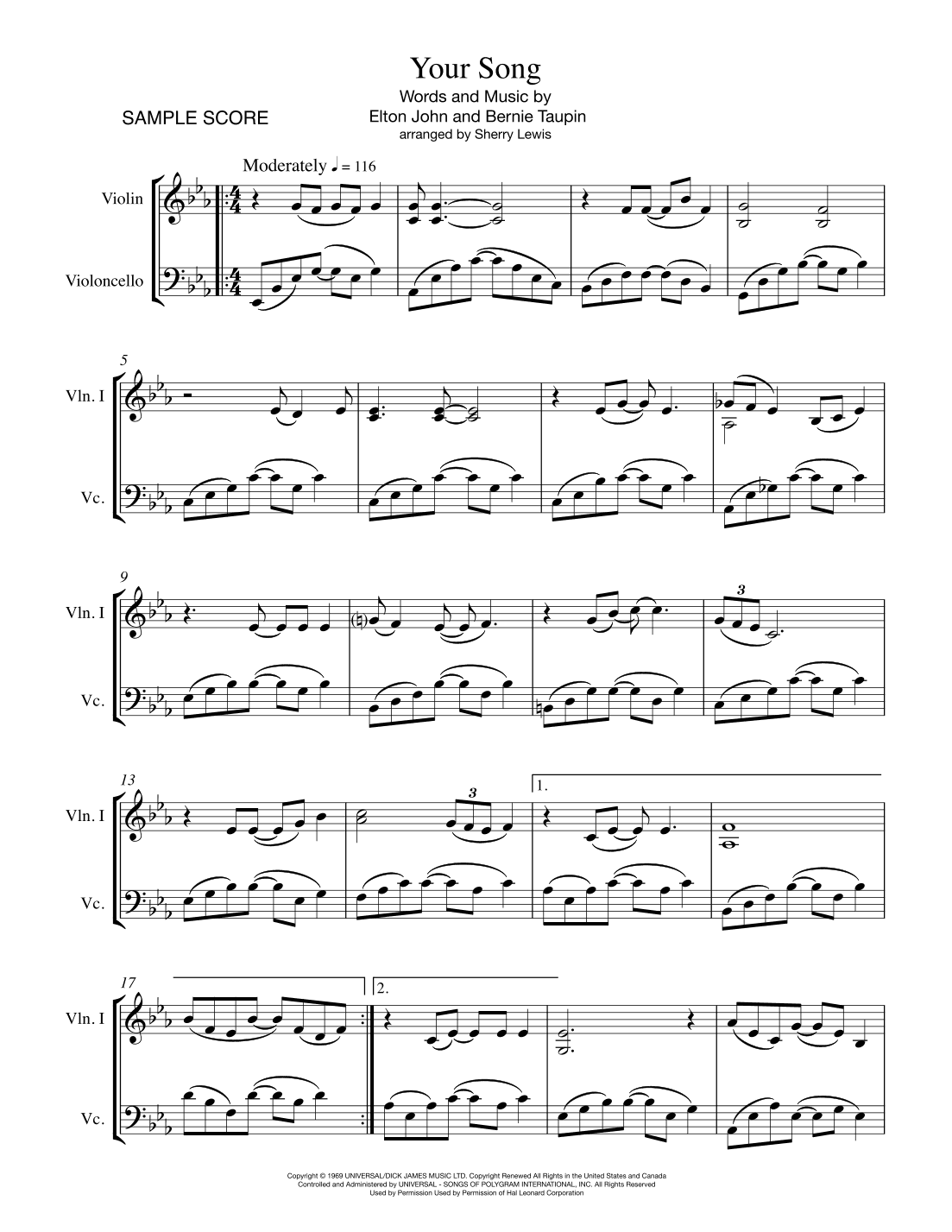 Your Song (arr. Sherry Lewis)