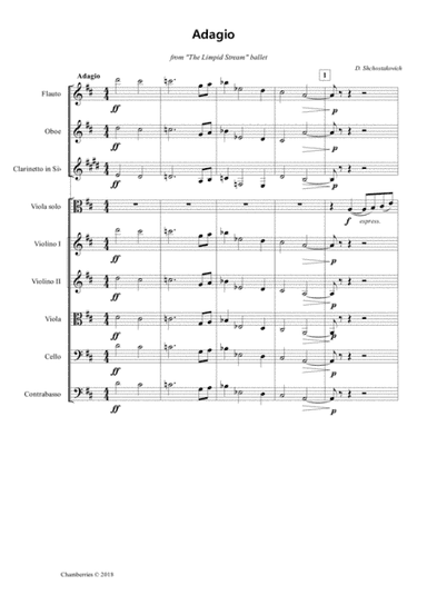 Shchostakobich - Adagio from The Limpid Stream for viola solo (arr. Dmitrii Shchukin)