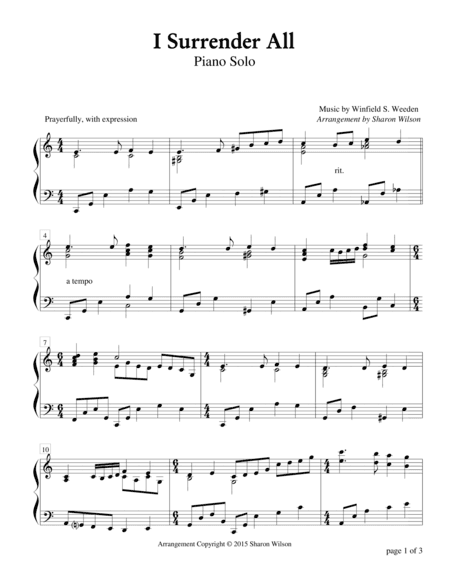 I Surrender All (arr. Sharon Wilson)