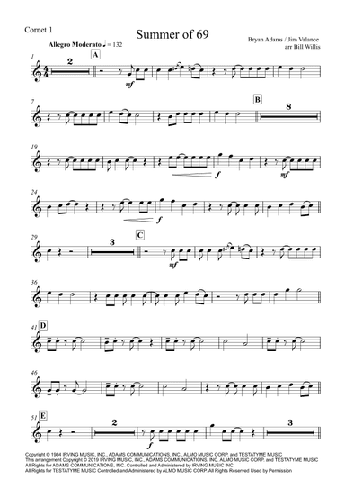 Summer Of '69 (arr. Bill Willis)