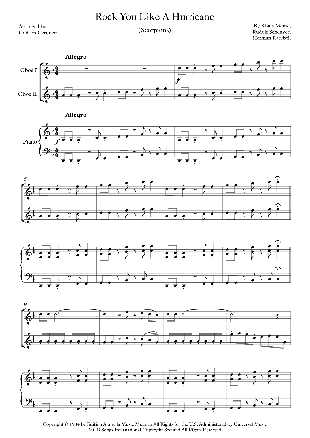 Rock You Like A Hurricane (arr. Gildson Cerqueira)
