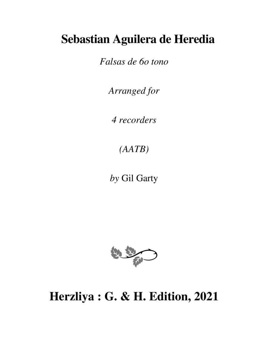 Falsas de 6o tono (arrangement for 4 recorders) (arr. Gil Garty)