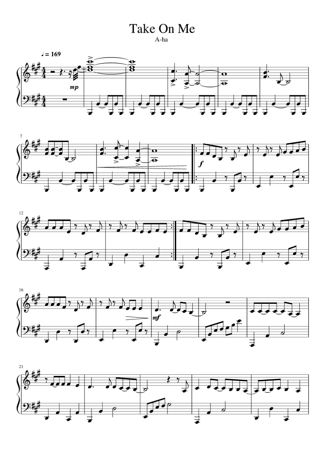 Take On Me (arr. Eduardo Sabino)