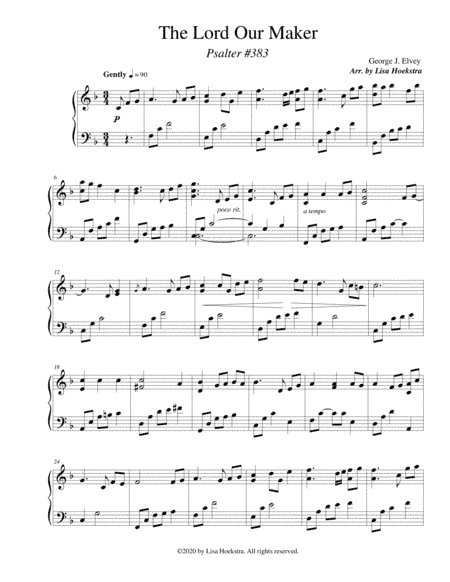 The Lord Our Maker (Psalter #383) (arr. Lisa Hoekstra)