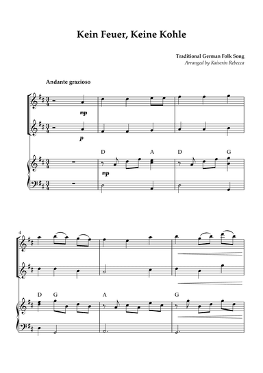 Kein Feuer, Keine Kohle (arr. Kaiserin Rebecca)