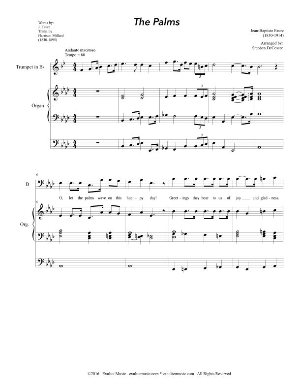 The Palms (Duet for Tenor and Bass solo) (arr. Stephen DeCesare)