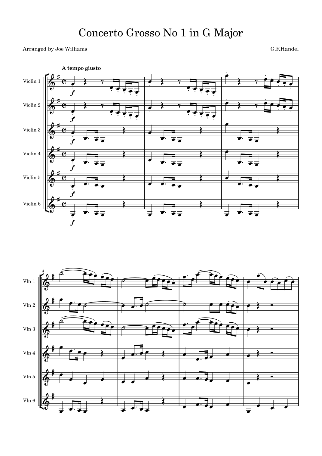 Concerto Grosso No1 in G Major (arr. Joe Williams)