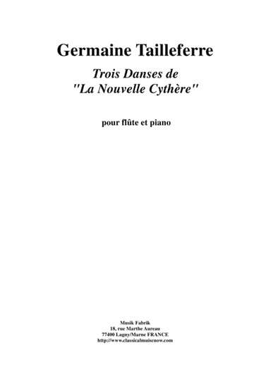 Germaine Tailleferre: Trois Danses de "La Nouvelle Cythère" for flute and piano