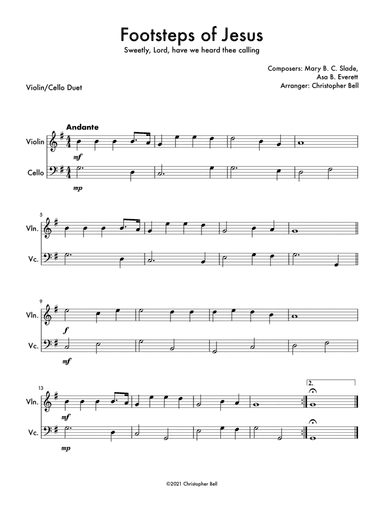 Footsteps of Jesus - Violin/Cello Duet (arr. Christopher Bell)