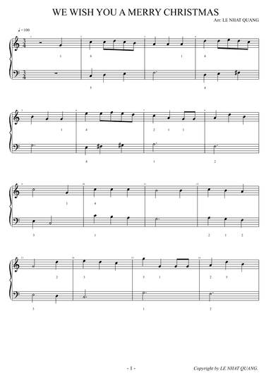WE WISH YOU A MERRY CHRISTMAS (arr. Le Nhat Quang)