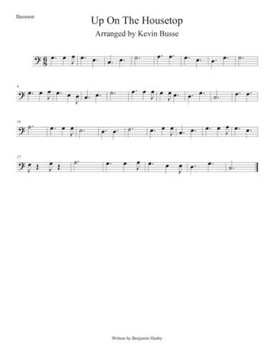 Up On The Housetops (Easy key of C) Bassoon (arr. Kevin Busse)