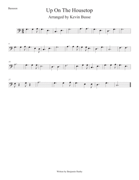 Up On The Housetops (Easy key of C) Bassoon (arr. Kevin Busse)