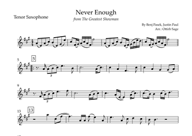 Never Enough (arr. Ottirb Sage)