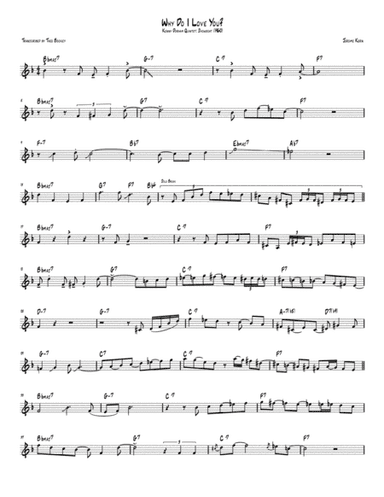 Why Do I Love You? - Kenny Dorham Transcription Bb
