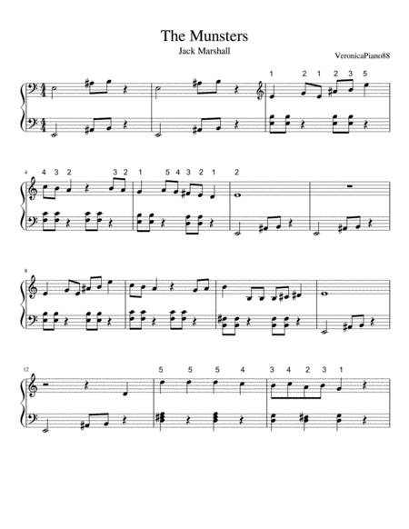 The Munsters Theme (arr. VeronicaPiano88)