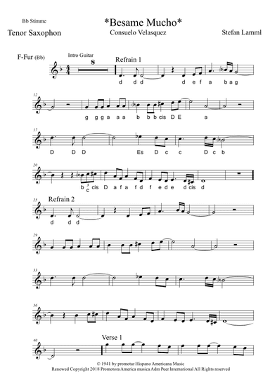 Bésame Mucho (arr. Stefan Lamml)