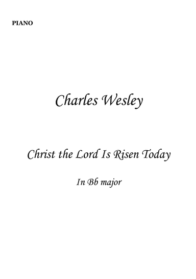 Christ the Lord is Risen Today (Jesus Christ is Risen Today) for Piano Solo in Bb major. Easy. Begin (arr. Matheus Araújo)