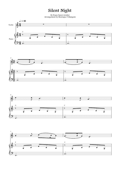 Silent Night (Stille Nacht) (arr. Henrique F Mangoni)