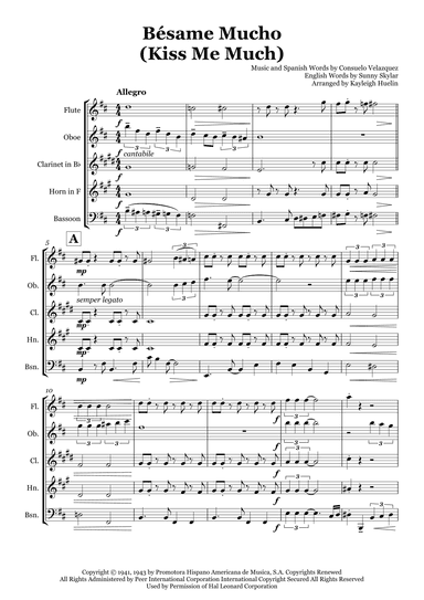 Bésame Mucho (kiss Me Much) (arr. Kayleigh Huelin)