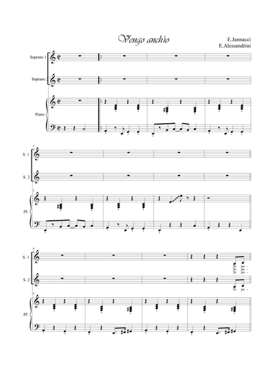 Vengo anch'io. Voice and piano (arr. E.Alessandrini)