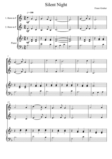 Franz Gruber - Silent Night F Key (Horn in F Solo) (arr. André Laitano)