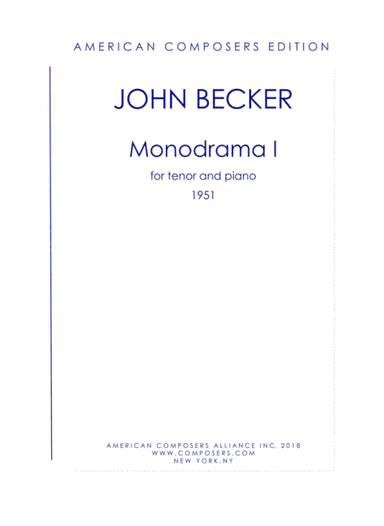 [Becker] Monodrama 1