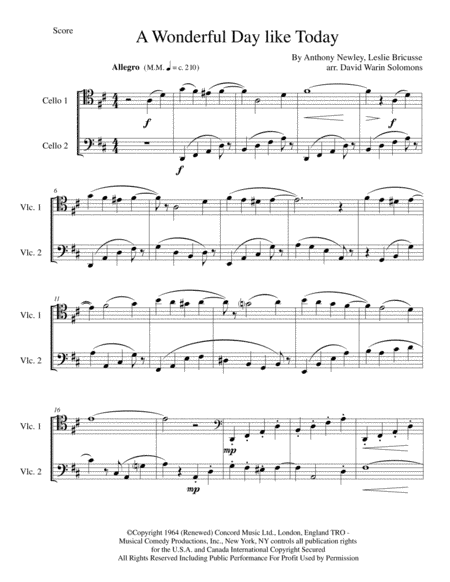 A Wonderful Day Like Today (arr. David Warin Solomons)