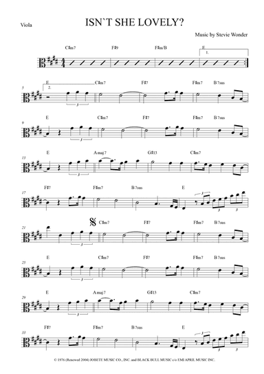Isn't She Lovely (arr. Anderson Quevedo)