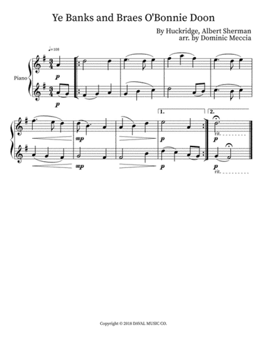 Ye Banks And Braes O'bonnie Doon (arr. Dominic Meccia)