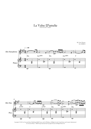 La Valse D'amelie (arr. SMMUS)