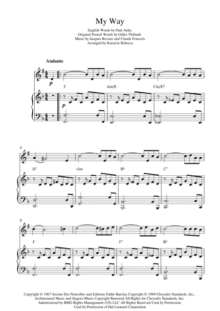 My Way (arr. Kaiserin Rebecca)