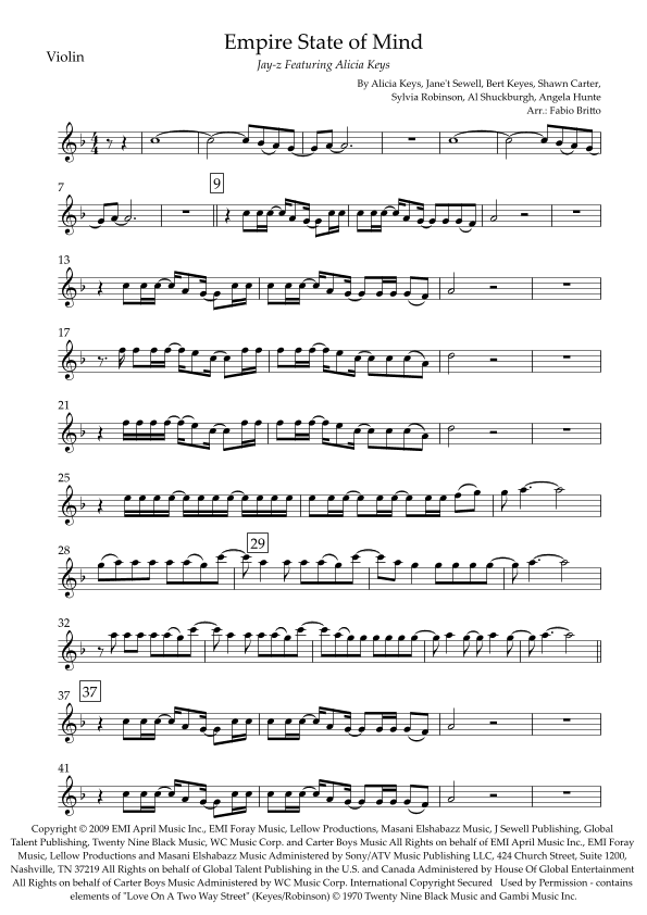 Empire State Of Mind (arr. Fabio Britto)
