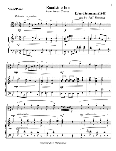 Roadside Inn - Schumann- Viola-Piano (arr. Phil Beaman)