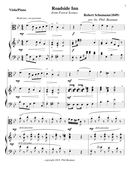 Roadside Inn - Schumann- Viola-Piano (arr. Phil Beaman)